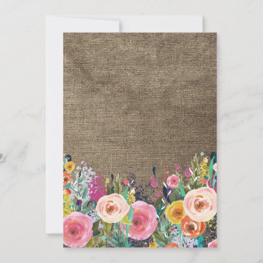 Het is een meisje Bloemen Baby shower Invitation B Kaart (Achterkant)