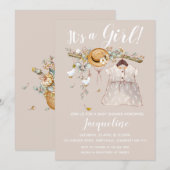 Het is een Meisje Bloemen Baby shower Uitnodiging (Voorkant / Achterkant)