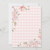 Het is een meisje Bloemen Blush Pink Gingham Baby  Kaart (Achterkant)