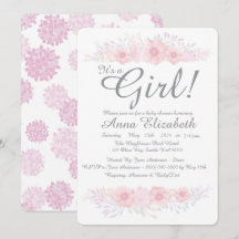 Het is een meisje bloemen eenvoudig baby shower bo