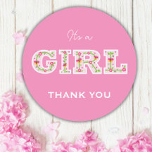 Het is een meisje, bloemen en vlinders baby shower