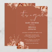 Het is een meisje bloemenherfst Herfst Baby shower Kaart (Voorkant / Achterkant)