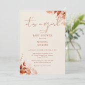 Het is een meisje bloemenherfst Herfst Baby shower Kaart (Staand voorkant)