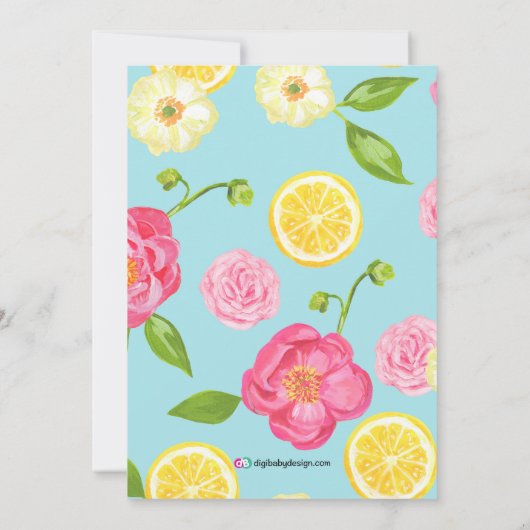 Het is een meisje bloementuin Baby shower uitnodig Kaart (Achterkant)