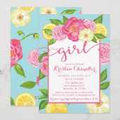 Het is een meisje bloementuin Baby shower uitnodig Kaart (Voorkant / Achterkant)