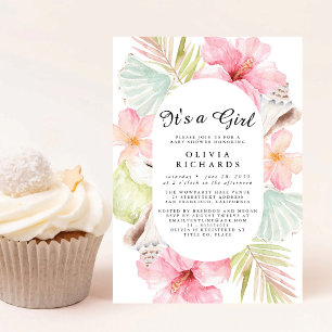 Het is een meisje bloemige babyshower uitnodiging