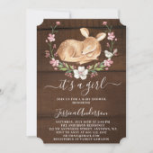 Het is een meisje Bloemrijke bosbaby herten baby s Kaart (Voorkant)