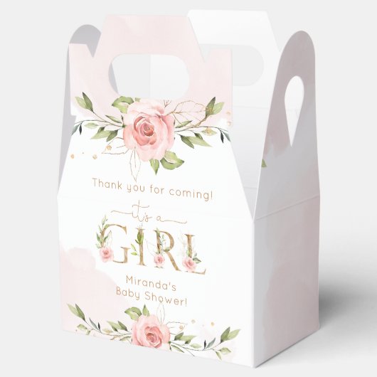 Het is een meisje blos blos baby shower Dank u Bedankdoosjes (Geopend)