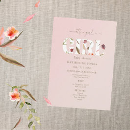 Het is een Meisje Blush Herfst Baby shower II Kaart