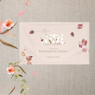 Het is een Meisje Blush Herfst Baby shower II Spandoek
