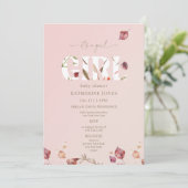 Het is een Meisje Blush Herfst Baby shower Kaart (Staand voorkant)
