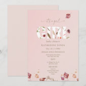 Het is een Meisje Blush Herfst Baby shower Kaart (Voorkant / Achterkant)