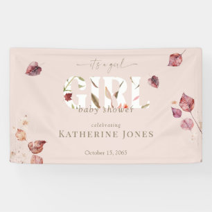 Het is een Meisje Blush Herfst Baby shower Spandoek
