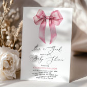 Het is een meisje Blush roze Bow Baby shower Kaart