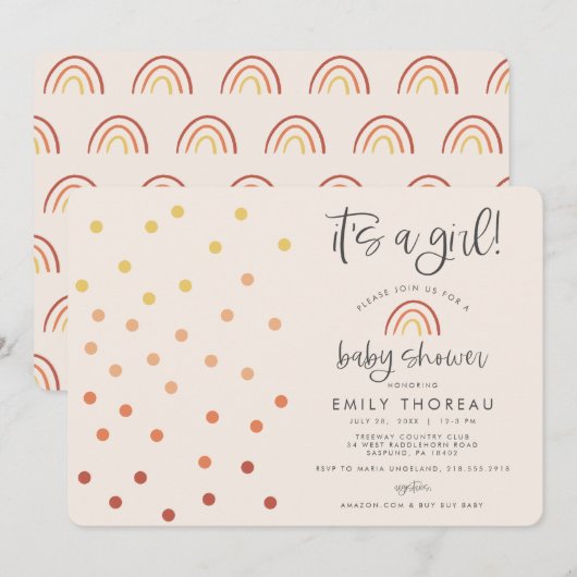 Het is een meisje blush roze pastel terracotta reg kaart (Voorkant / Achterkant)