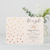 Het is een meisje blush roze pastel terracotta reg kaart (Staand voorkant)