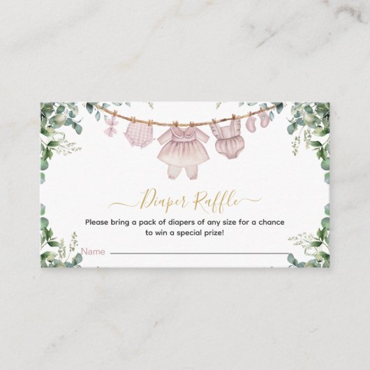 Het is een meisje Boho Baby shower Luier Raffle Ti Informatiekaartje (Voorkant)
