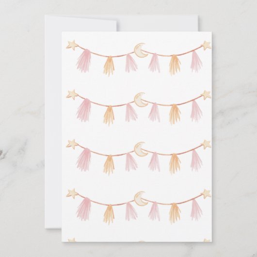 Het is een meisje boho ballon Baby shower Kaart (Achterkant)