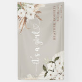 Het is een meisje Boho bloem neutrale baby shower  Spandoek (Verticaal)