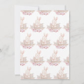 Het is een meisje Boho Bunny Baby shower Kaart (Achterkant)