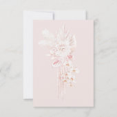 Het is een meisje Boho Floral Pink Baby shower Bedankkaart (Achterkant)