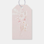 Het is een meisje Boho Floral Pink Baby shower Cadeaulabel (Achterkant)