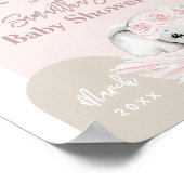 Het is een meisje Boho Floral Pink Baby shower Poster (Hoek)