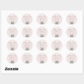 Het is een meisje Boho Floral Pink Baby shower Ronde Sticker (Vel)