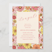 Het is een Meisje  Boho Pink Floral Baby shower Kaart (Voorkant)