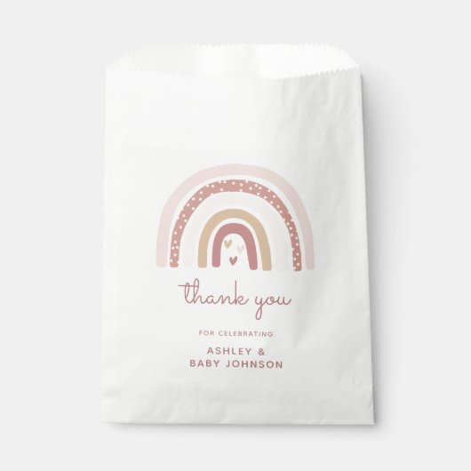 Het is een meisje Boho Rainbow Baby shower Dank je Bedankzakje (Voorkant)