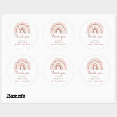 Het is een meisje Boho Rainbow Baby shower Dank je Ronde Sticker (Vel)
