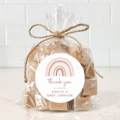 Het is een meisje Boho Rainbow Baby shower Dank je Ronde Sticker