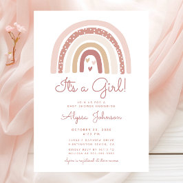 Het is een meisje Boho Rainbow Baby shower Invitat Kaart