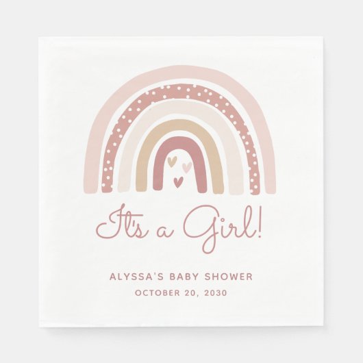 Het is een meisje Boho Rainbow Baby shower Servet (Voorkant)