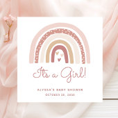 Het is een meisje Boho Rainbow Baby shower Servet