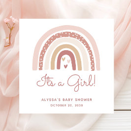 Het is een meisje Boho Rainbow Baby shower Servet