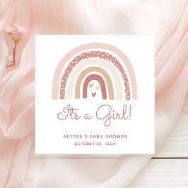 Het is een meisje Boho Rainbow Baby shower Servet