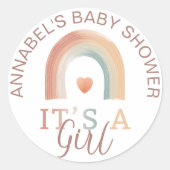 Het is een meisje Boho Rainbow Baby shower Sticker (Voorkant)