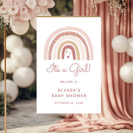 Het is een meisje Boho Rainbow Baby shower Welkom Poster