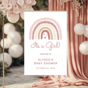 Het is een meisje Boho Rainbow Baby shower Welkom Poster