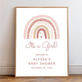 Het is een meisje Boho Rainbow Baby shower welkoms Poster