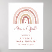 Het is een meisje Boho Rainbow Baby shower welkoms Poster (Voorkant)
