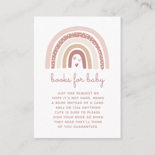 Het is een meisje Boho Rainbow Books voor Baby Informatiekaartje (Voorkant)