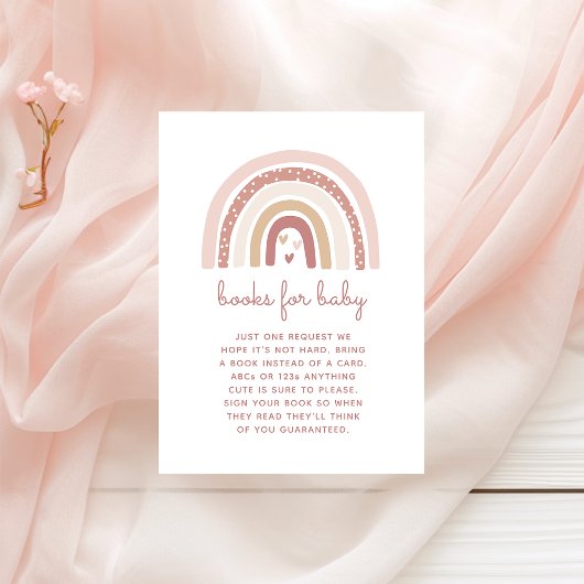 Het is een meisje Boho Rainbow Books voor Baby Informatiekaartje