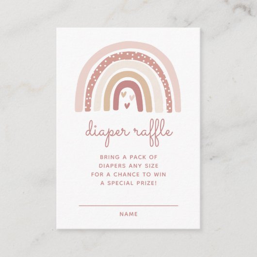 Het is een meisje Boho Rainbow Diaper Raffle Informatiekaartje (Voorkant)