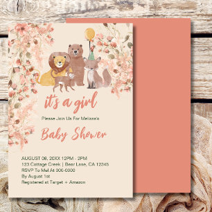 Het is een meisje Boho Safari Baby shower Kaart