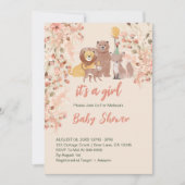 Het is een meisje Boho Safari Baby shower Kaart (Voorkant)