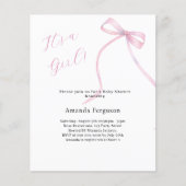 Het is een meisje boog elegante Baby shower uitnod (Voorkant)