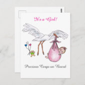 Het is een meisje! briefkaart (Voorkant / Achterkant)