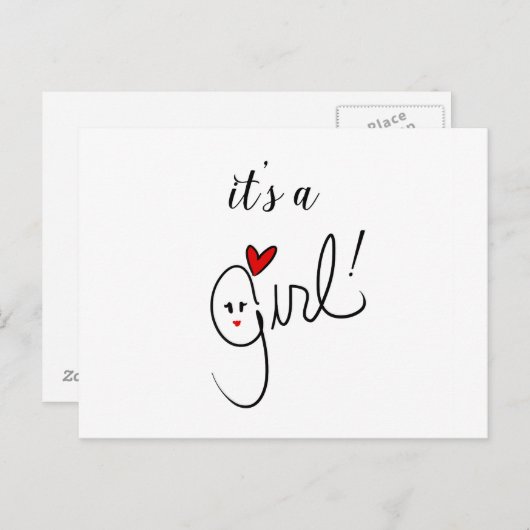 Het is een meisje Briefkaart (Voorkant / Achterkant)